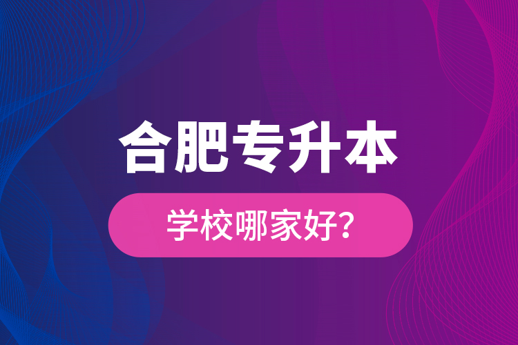 合肥专升本学校哪家好?